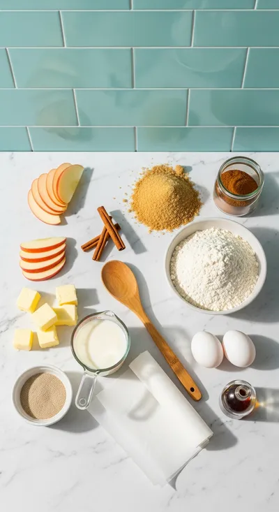 Apple Cinnamon Rolls Recipe - ingredients preparation