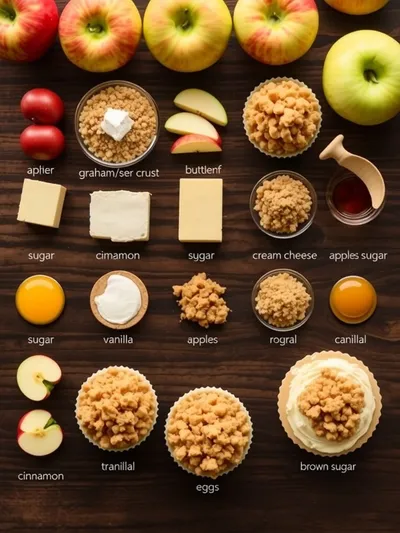 Apple Crisp Mini Cheesecakes - ingredients preparation
