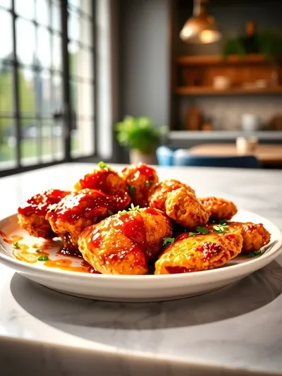 Baked Crunchy Hot Honey Chicken - cooking process