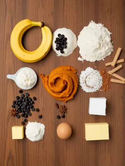 Banana Chocolate Chip Pumpkin Bread - ingredients preparation