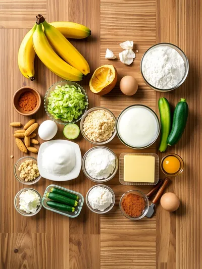 Easy Banana Zucchini Bread - ingredients preparation