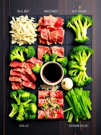 Easy Beef and Broccoli Stir Fry with Savory Sauce - ingredients preparation