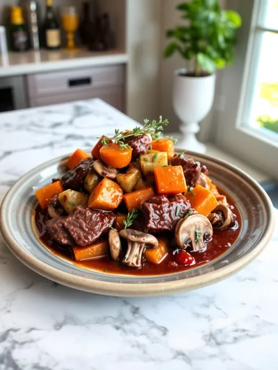 Classic Beef Bourguignon Recipe - ready to serve