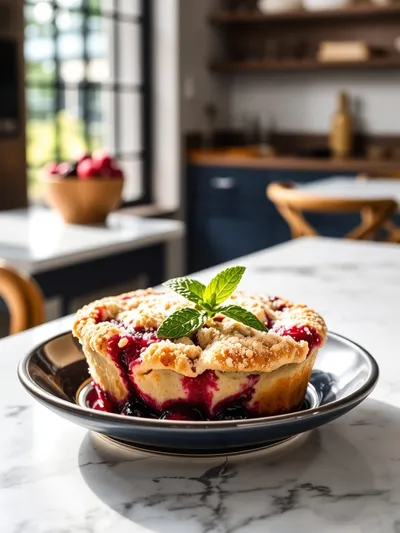 Berry Cobbler: Easy Frozen Berry Dessert - ready to serve