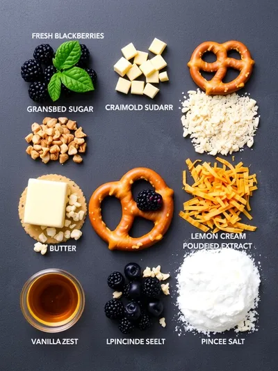 Blackberry Pretzel Dessert - ingredients preparation