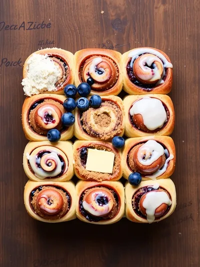 Blueberry Cinnamon Rolls Recipe - ingredients preparation