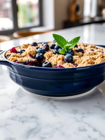 Blueberry Crisp Recipe - ready to serve