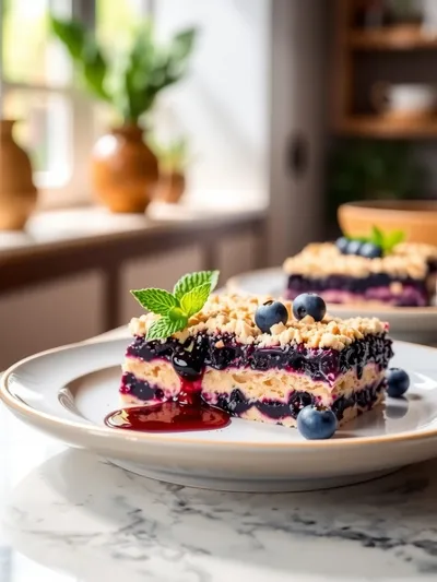 Blueberry Crumble Bars – Easy Homemade Dessert - ready to serve