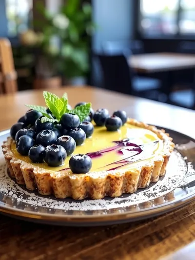Blueberry Lemon Tart - cooking process