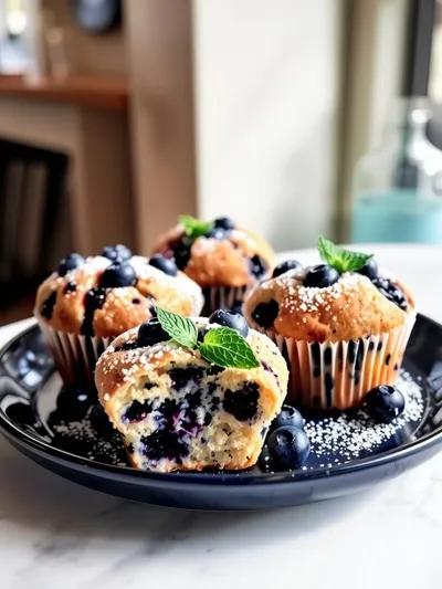 Blueberry Muffins – Soft, Moist & Bakery‑Style - ready to serve