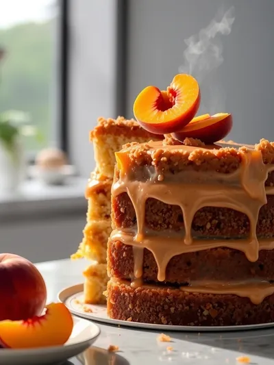 Easy Brown Sugar Peach Cake
