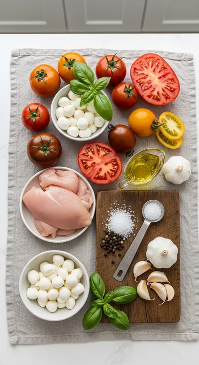 30-Minute One Pan Caprese Chicken - cooking process