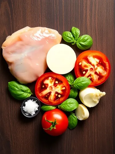 30-Minute One Pan Caprese Chicken - ingredients preparation