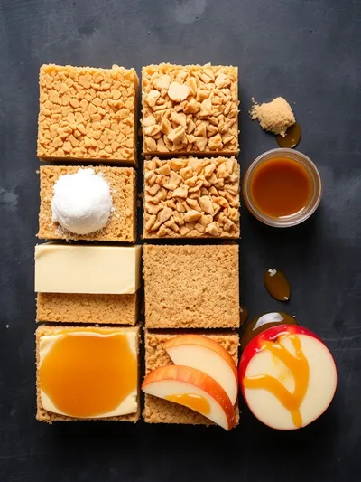 Caramel Apple Cheesecake Bars - ingredients preparation