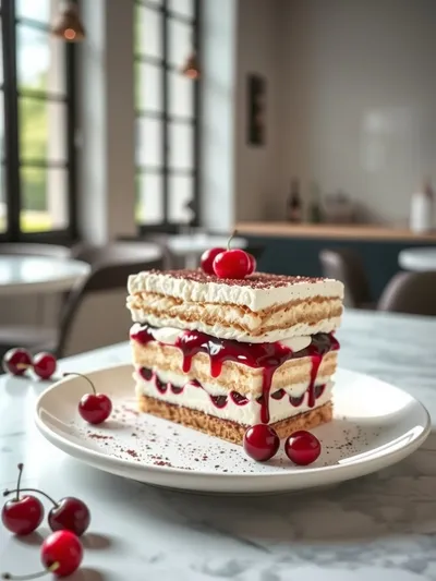 Cherry Tiramisu – Elegant Dessert Recipe - cooking process