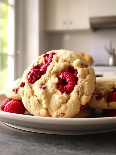 Chewy Lemon Raspberry Cookies