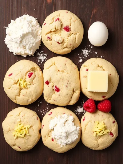 Chewy Lemon Raspberry Cookies - ingredients preparation