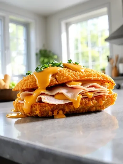 Crispy Chicken Cordon Bleu with Dijon Sauce
