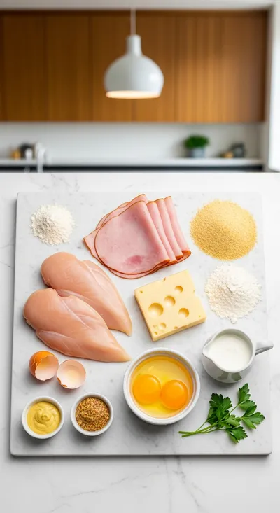 Crispy Chicken Cordon Bleu with Dijon Sauce - cooking process