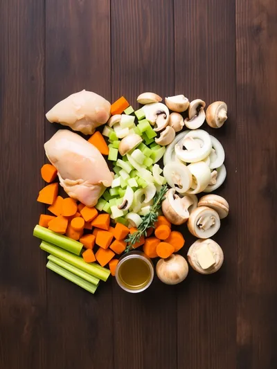 Chicken Fricassee – Quick French Chicken Stew - ingredients preparation