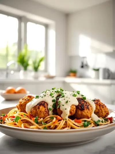 Chicken Kofta With Creamy Garlic Yogurt Sauce