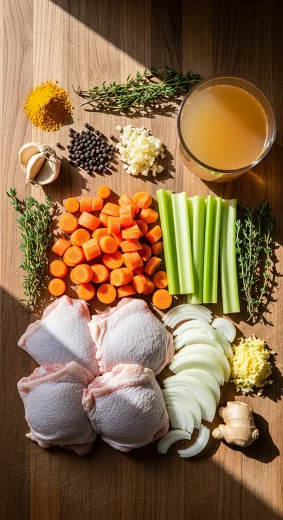 Anti-Inflammatory Chicken Soup - cooking process