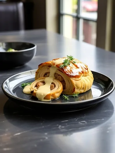 Irresistible Chicken Wellington With Dijon Cream Sauce - cooking process