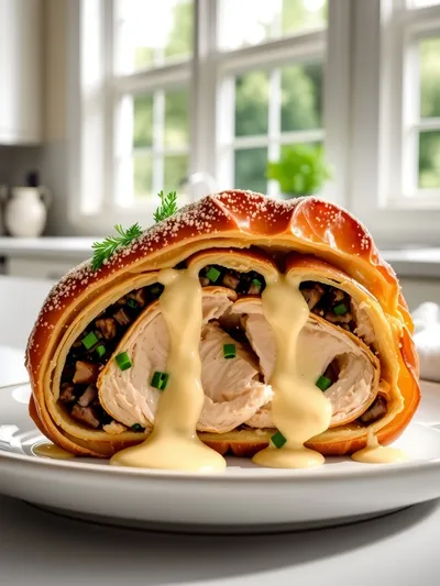 Irresistible Chicken Wellington With Dijon Cream Sauce