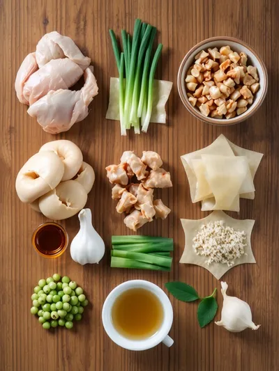 Chicken Wonton Soup – Homemade Recipe - ingredients preparation