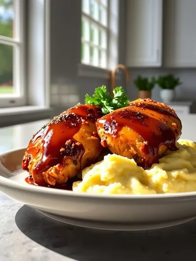 Chipotle Honey Chicken Thighs with Gouda Mashed Potatoes