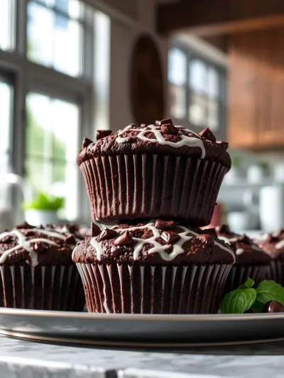 Chocolate Zucchini Muffins – Healthy & Moist