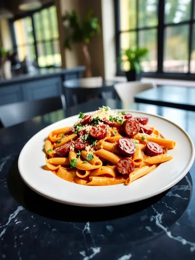 Creamy Cajun Sausage Pasta (One Pot) - ready to serve
