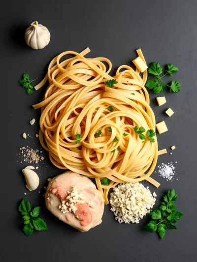 Creamy Chicken Alfredo Recipe - ingredients preparation