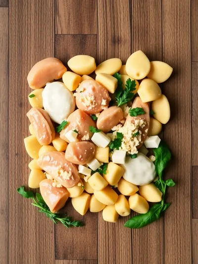 Creamy Chicken and Gnocchi - ingredients preparation