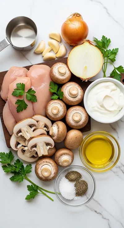 Creamy Mushroom Chicken - cooking process
