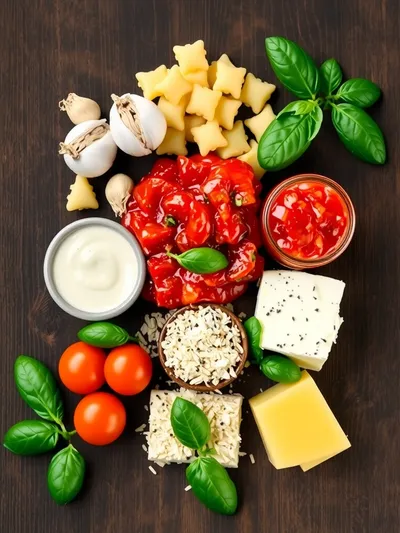 Creamy Tomato Gnocchi With Burrata - ingredients preparation