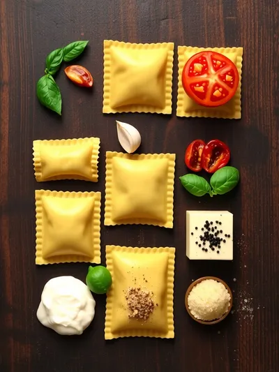 Creamy Tuscan Ravioli - ingredients preparation