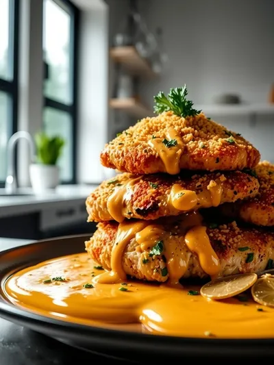 Crispy Parmesan Chicken with Garlic Sauce – Easy Dinner