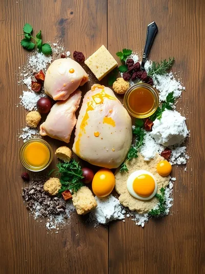 Crunchy Baked Maple Dijon Chicken With Golden Herb Crust - ingredients preparation
