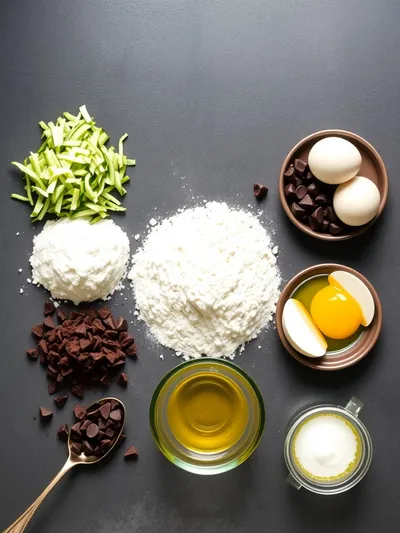 Double Chocolate Zucchini Bread - ingredients preparation
