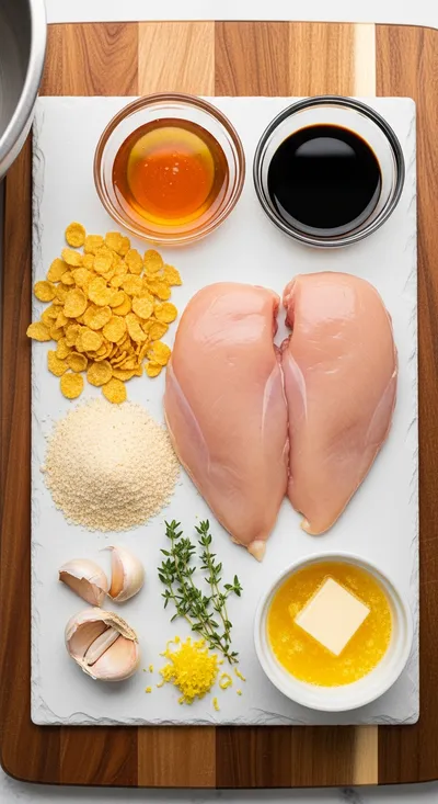 Double Crunch Honey Garlic Chicken Breasts - cooking process
