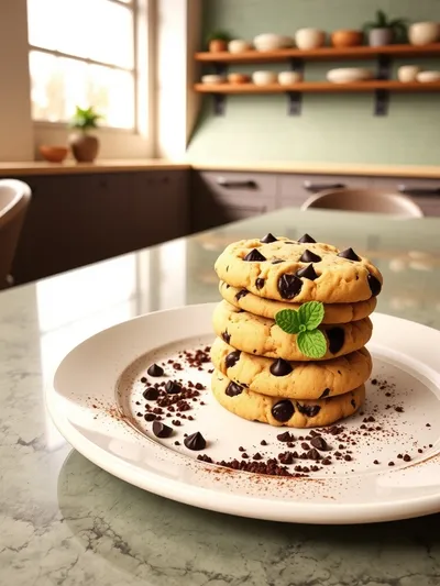 Espresso Chocolate Chip Cookies - ready to serve