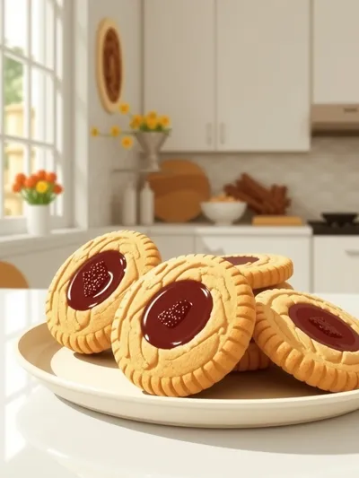 Flower Jam Thumbprint Cookies