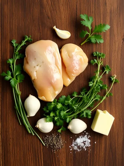 Garlic Butter Chicken - ingredients preparation