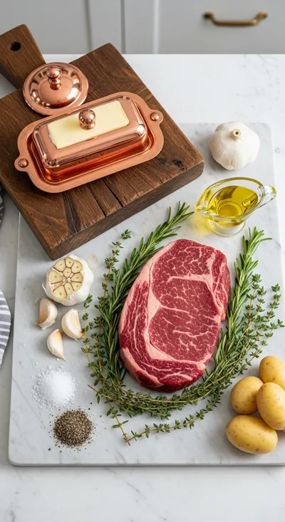 Garlic Butter Steak and Potatoes Skillet - cooking process