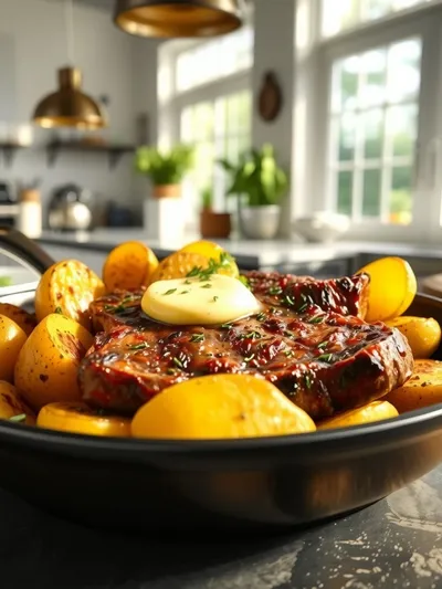 Garlic Butter Steak and Potatoes Skillet Recipe