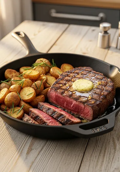 Garlic Butter Steak and Potatoes Skillet