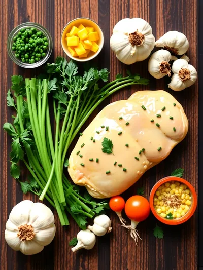 Garlic Chicken: Easy Flavorful Dinner Recipe - ingredients preparation