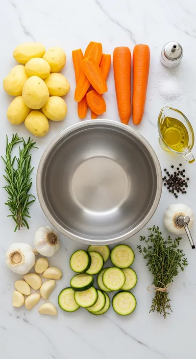 Garlic Herb Roasted Vegetables - cooking process