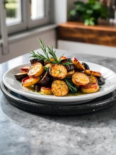 Garlic Herb Roasted Vegetables - ready to serve
